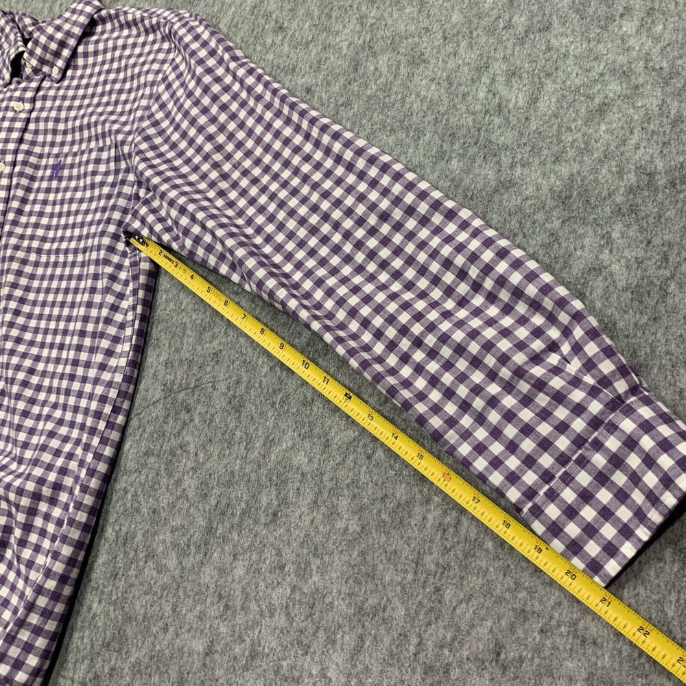 Johnnie O Men's Hangin' Out Purple White Check Button Down Shirt - Size L - Picture 11 of 15
